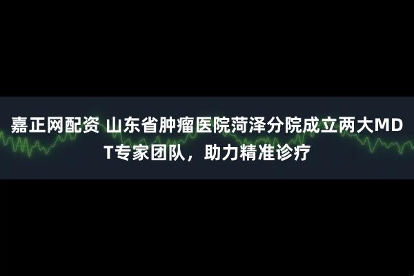 嘉正网配资 山东省肿瘤医院菏泽分院成立两大MDT专家团队，助力精准诊疗